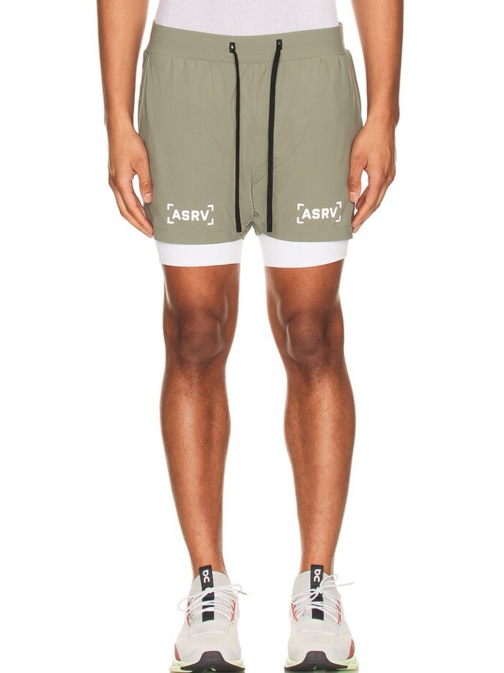 ASRV Tetra Lite 5” Liner Shorts Size Large Sage Green/White